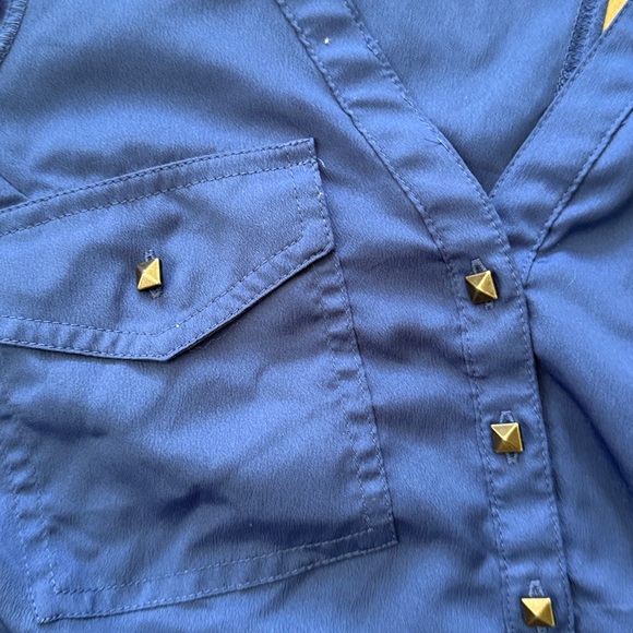 Rock & Republic royal blue T Back Top size medium - Picture 3 of 10